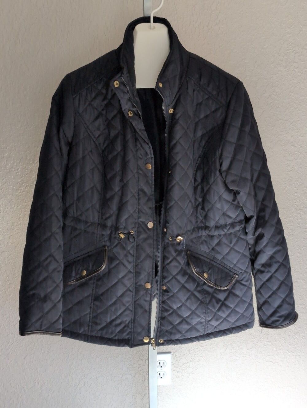 Jason Maxwell Jacket Womens XL Navy Blue Quilted Lined Puffer Coat
